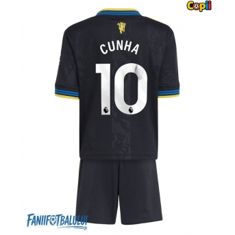 Manchester United Matheus Cunha #10 Echipament de Fotbal Replică 2025-26 Copii Treilea (+ Șorturi)